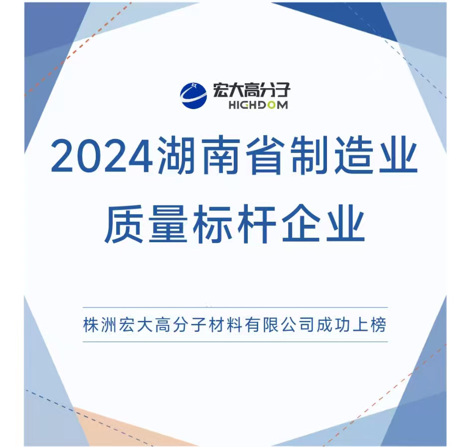喜報(bào)|2024湖南省制造業(yè)質(zhì)量標(biāo)桿企業(yè)：宏大高分子再獲認(rèn)證！